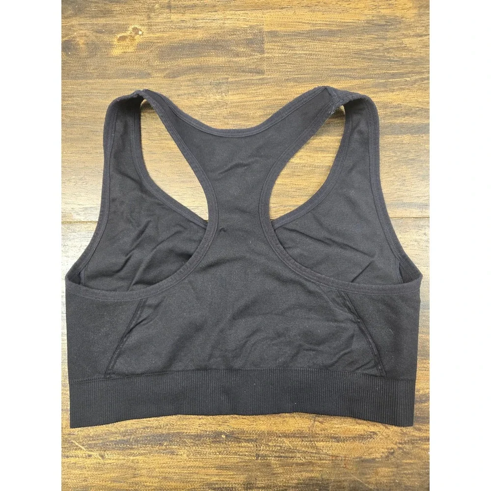 Avia Womens Seamless‎ Front Zip Racerback Sports Bra Black XL AV18191